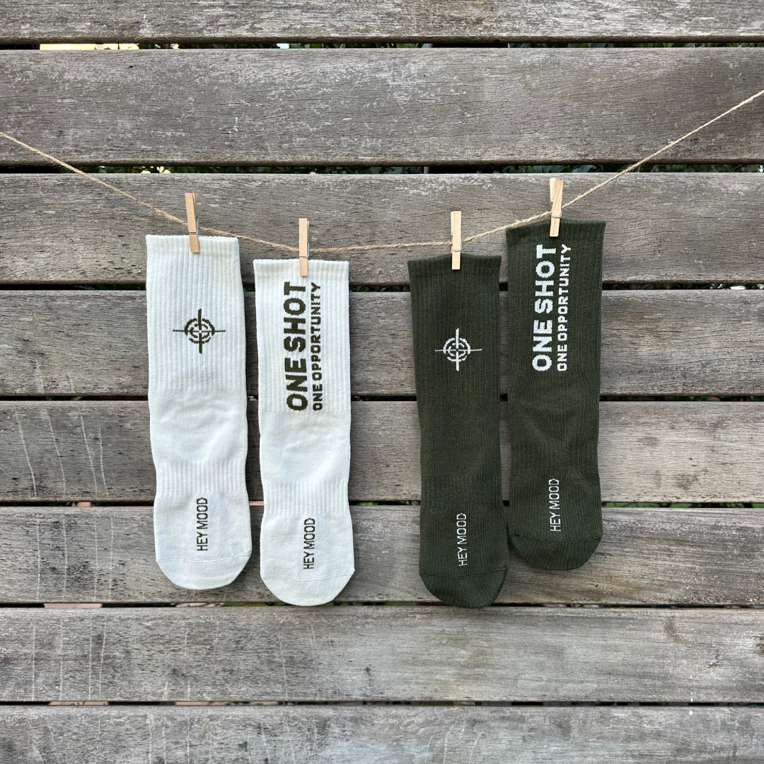 SOCKS "One Shot, One Opportunity" - Off White